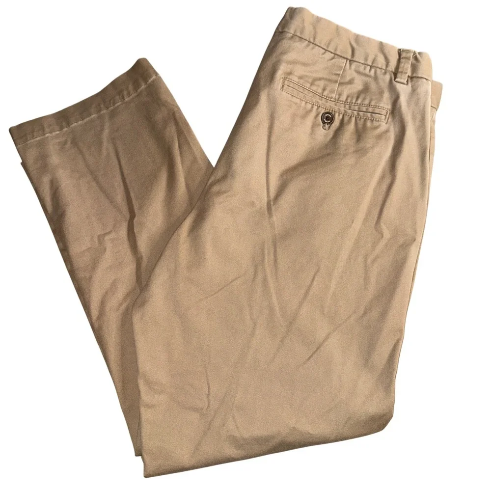 Banana Republic Aiden Chino Pants 36x30 Tan Khaki Slim Fit Cotton Trousers